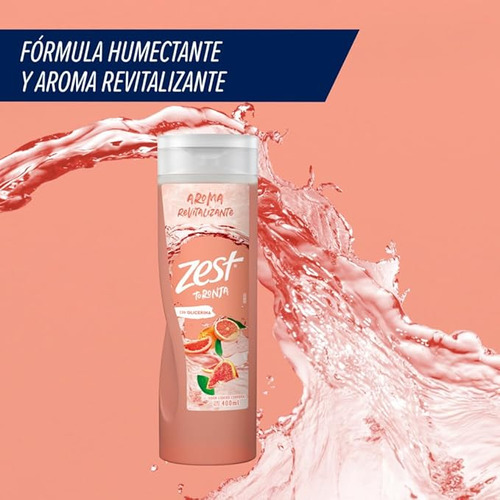 3 Jabón Líquido Corporal Zest Toronja Y Albahaca 400 Ml