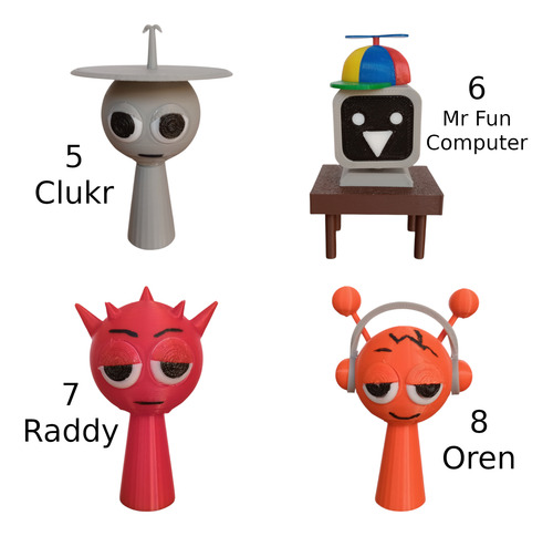 Incredibox Sprunki Muñecos 8cm Impresos 3d Por 5 Unidades