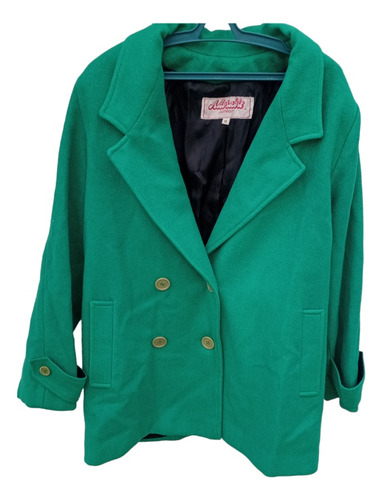 Chaqueta Abrigo Verde Con Botones Color Tendencia Talle G