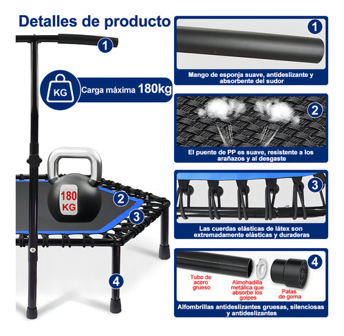Trampolín Ejercicio Brincolin Fitness Aerobico Jumping Hexágono 48 pulgadas ajustable