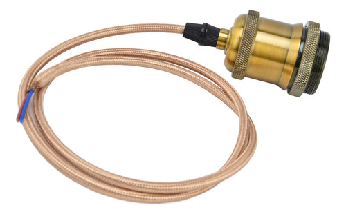 Colgante Vintage Con Cordón Portalámparas E27, Color Dorado