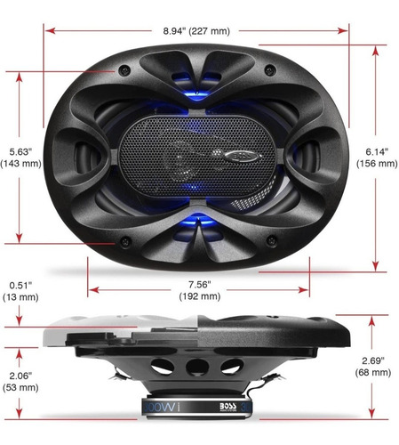 Boss Audio Par Bocinas 5x7 Pulgadas Ovalada 300 Watts Led Color Negro