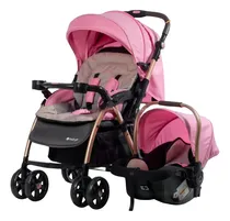 Comprar Coche Ebaby Con Portabebe Dorado Para Bebe Niño Niña Color Negro