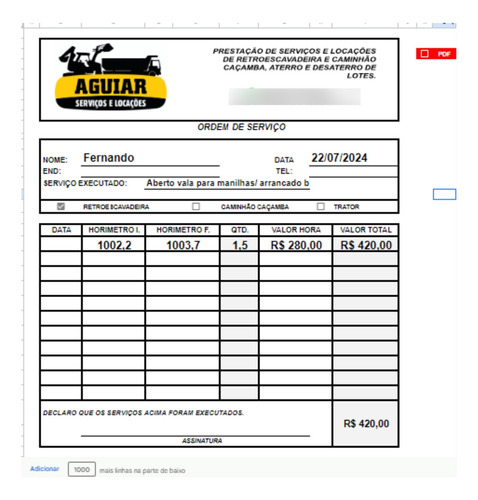 Faço Formulario Personalizado Para Empresa De Terraplanagem