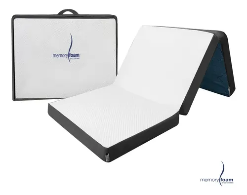 Colchoneta Plegable Memory Foam Individual Plegable Color Blanco