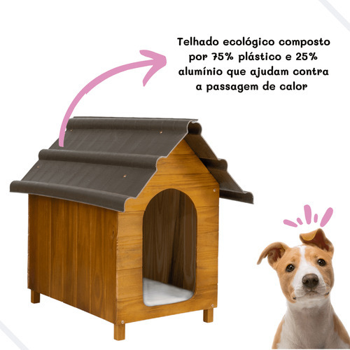 Casinha Casa De Madeira Pet Para Cachorro Cães Ecológico N2