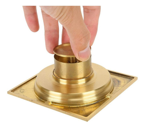 Imagen 3 de 4 de Rejilla De Piso Cuadrada De 10x10cm Dorada