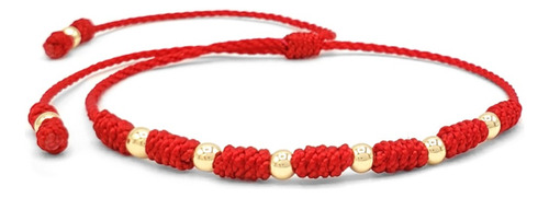 Pulsera 7 Nudos Hilo Rojo Oro Laminado 18k Iconic Store