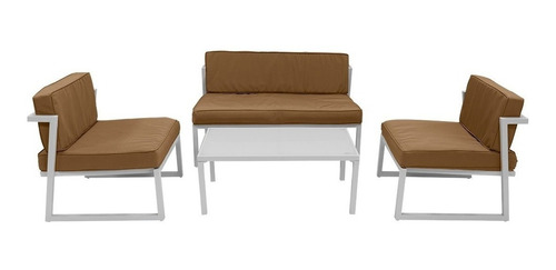 Imagen 1 de 11 de Juego De Jardin Sillas Sillones Mesa 4 Piezas Blanco