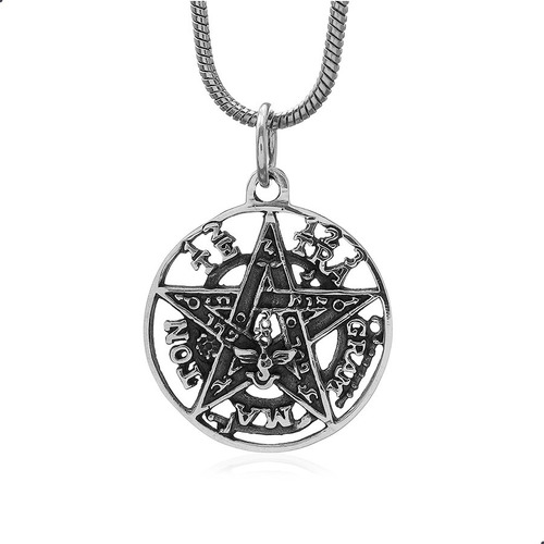 Pingente Pentagrama Tetragrammaton Prata 925 Fp - 31904060