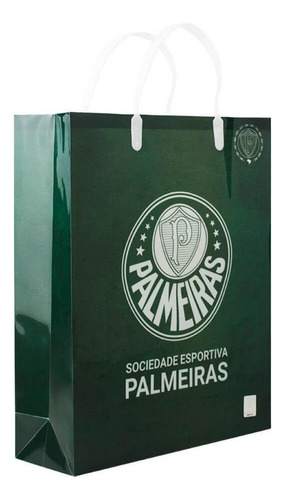 Sacola De Presentes Escudo Time 33x9x27cm - Palmeiras