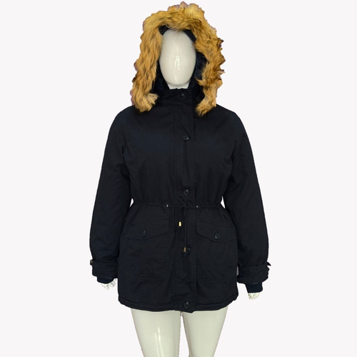 Jaqueta Feminina Parka Sobretudo Plus Size Capuz Pelinho 