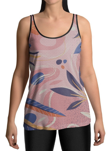 Regata Feminina Dry Fit Academia Flores Floral Tropical