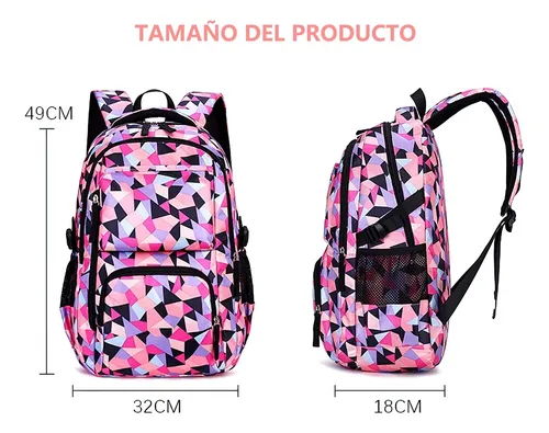 Mochila Escolar Niña Moderna Juvenil Premium, Camuflaje Gran Capacidad,  Mochila Escolar Impermeable, Mochila Con Almuerzo Y Bolsa Para Lápices ,  3pcs