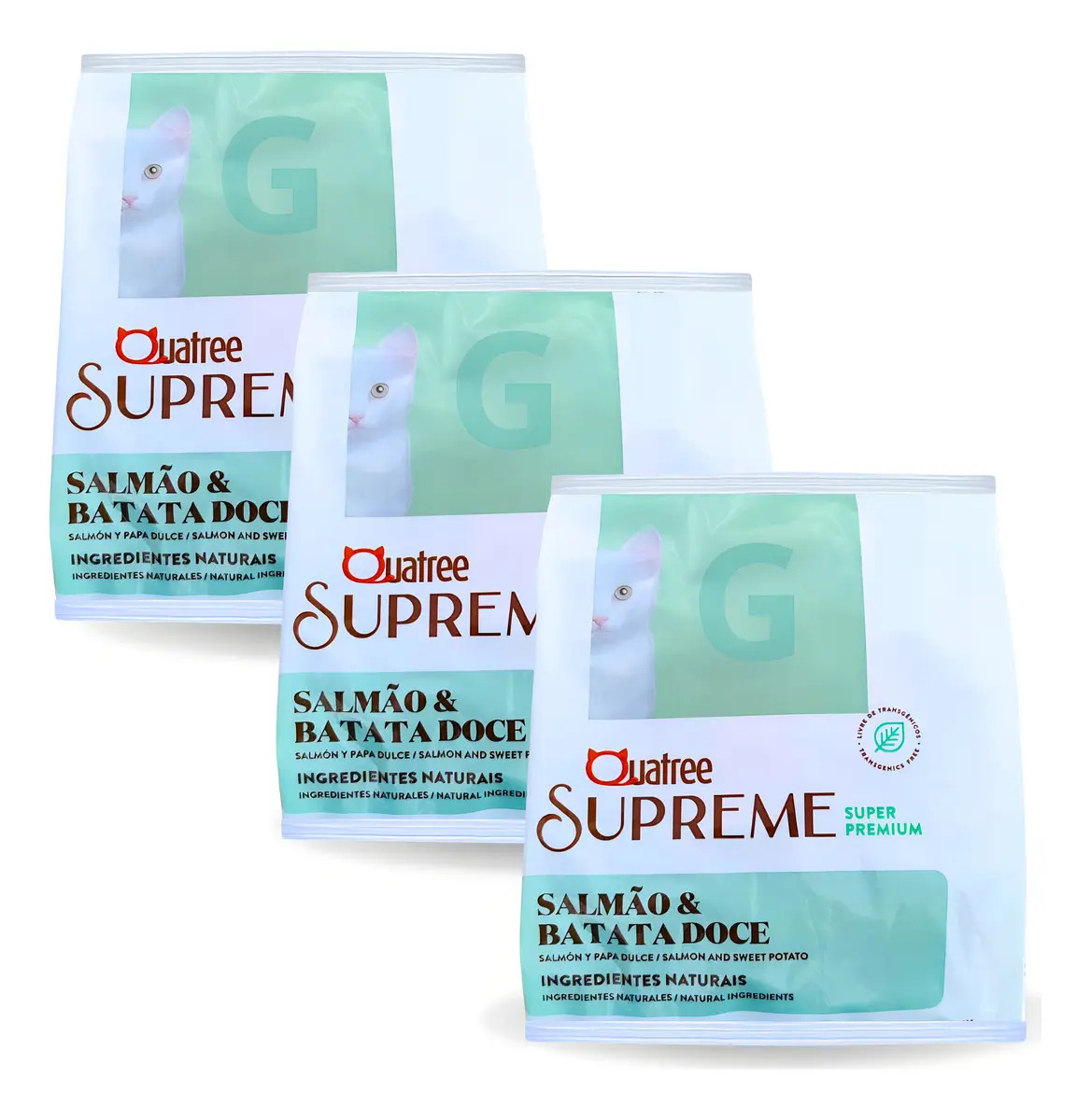 Kit 3 Pct Ração Quatree Supreme Filhote Salmão 1kg