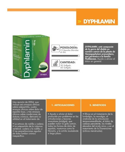  Dyphlamin Harpagofito Para Las Articulaciones Por 60 Cap