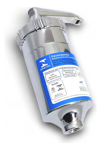 Filtro Copo Cromado Em Abs Com Refil Universal + 2 Refil