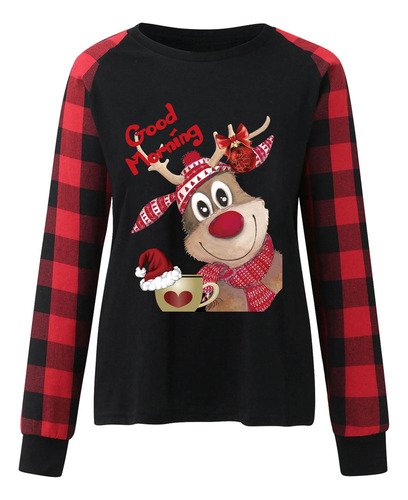. Camiseta Holgada De Manga Larga Estampada A La Moda For