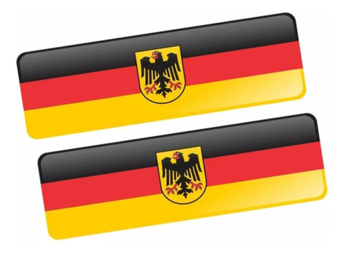 Calcomania Bandera Alemania Con Escudo Sticker Resinado X2 U