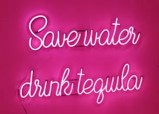 Frases En Neón Led Save Water Drink Tequila - Deco- Luminoso