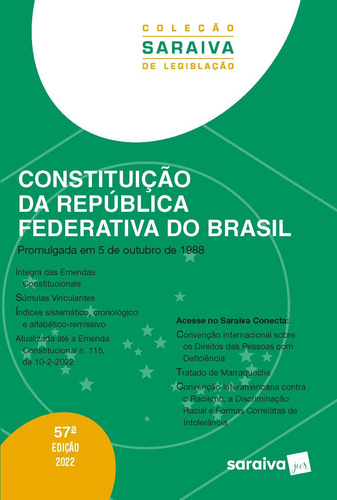 Constituição da República Federativa do Brasil, de a Saraiva. Editora Saraiva Educação S. A., capa mole em português, 2022