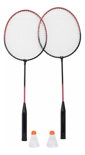 Kit 2 Raquetes Badminton + 2 Petecas - Ys37025 - Convoy Cor Azul-vermelho Tamanho Da Empunhadura 60x21