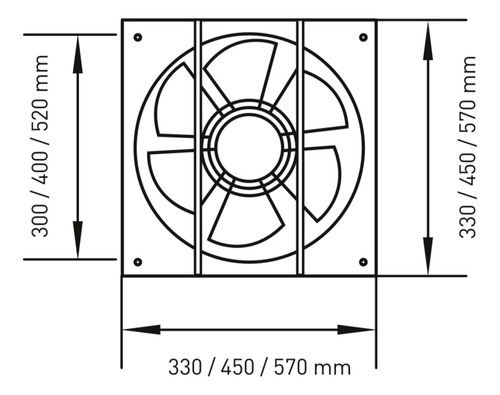 Extractor De Aire Semi Industrial 30cm Pared Reversible Tst