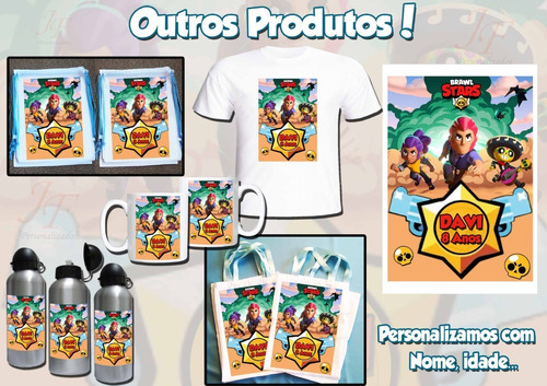 Kit Com 30 Mochilinhas Sacolinha Personalizada Brawl Stars Mercado Livre - kit personalizado brawl stars