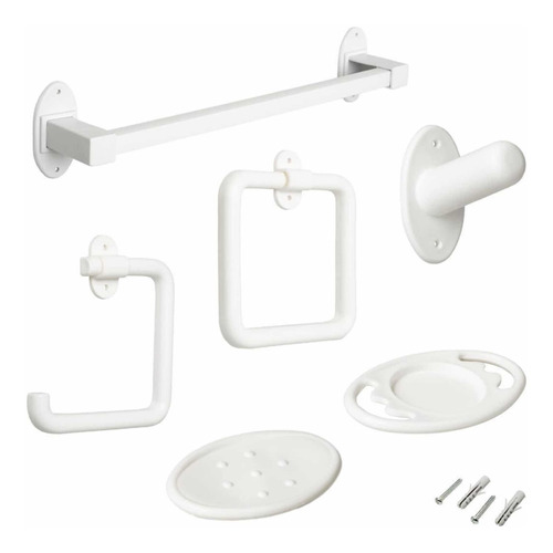 Set Accesorios Baño Economico Plastico 6 Piezas