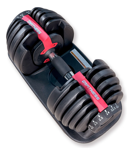 Dumbbell Halter Ajustável De 2,5kg A 24kg C/ Base Musculação