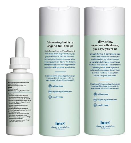 Hims & Hers ChampĂș, Acondicionador Y Suero De Minoxidil De T