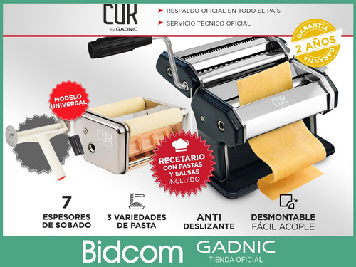 Fabrica Pastas Gadnic + Raviolera Con Cortante Maquina Fideo