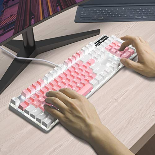 Teclado Mecánico Gamer Magegee 2020, Retroiluminación Blanca