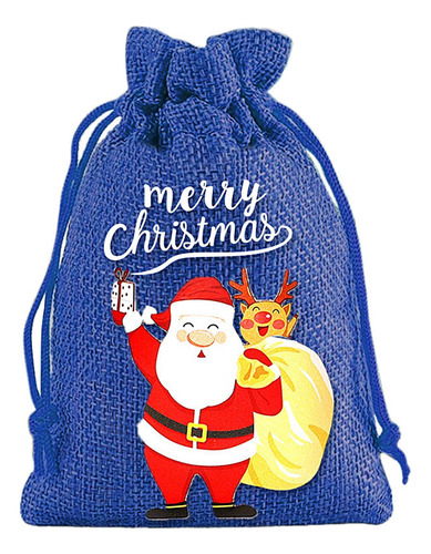 Bolsas Con Cordón Navideñas Bolsas De Arpillera Con Cordón 1