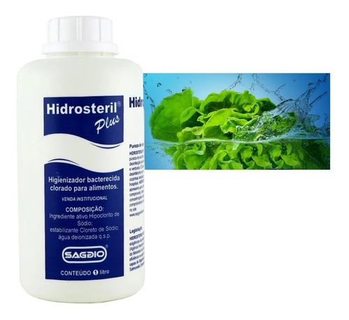 Hidrosteril Plus 1 Litro Germicida Higieniza Alimentos