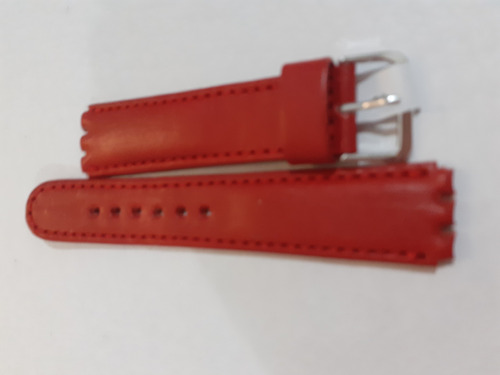 Malla Naus Para Reloj Swatch 20mm Cuero Roja 20.4