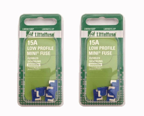 Paq 2 Juego De 5 Fusibles Mini De 15 Amperios Littelfuse