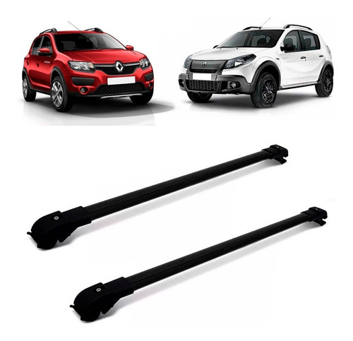 Rack Teto Travessa Sandero Stepway 07 A 17 Slim Preta 45kg