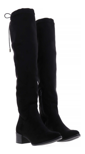 Imagen 3 de 4 de Botas Mujer Largas De Gamuza Semi Stretch Negro Erez