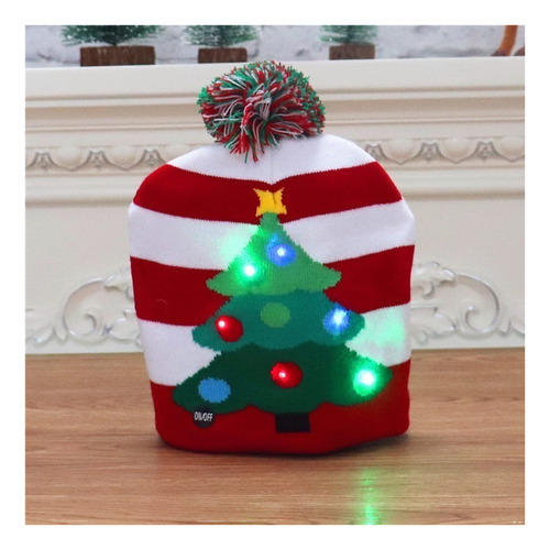 Lote 10 Gorro De Navidad Con Luz Led Regalo Navideño Mayoreo
