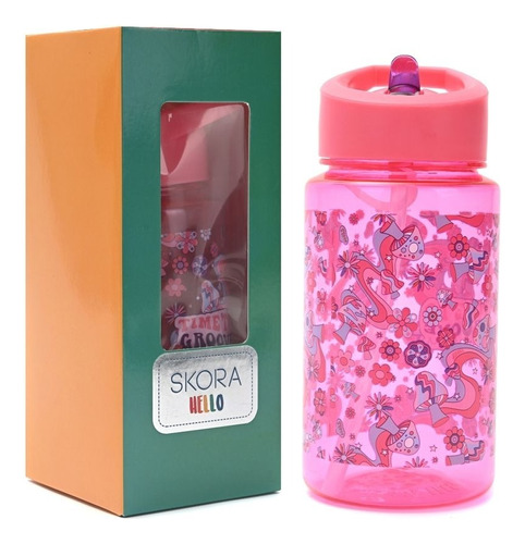 Botella De Agua 500 Ml Infantil Con Pico Estampa Skora Vaso