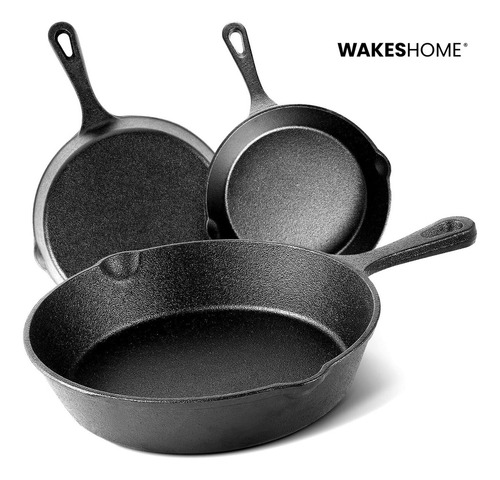 Sartenes De Hierro Fundido Juego De Sartenes 3 Piezas Wakeshome