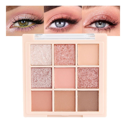 Paleta De Sombra De Ojos Cálida Y Colorida De 9 Colores, Pal