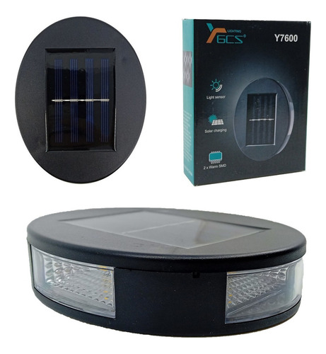 Foco Solar Led Decorativo C/ Fotocélula Calida De 4 Led Dh®