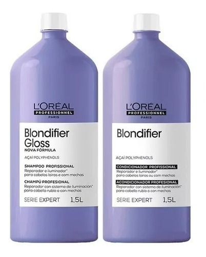 Kit Loreal Blondifier Gloss Shampoo 1500ml + Cond 1500ml