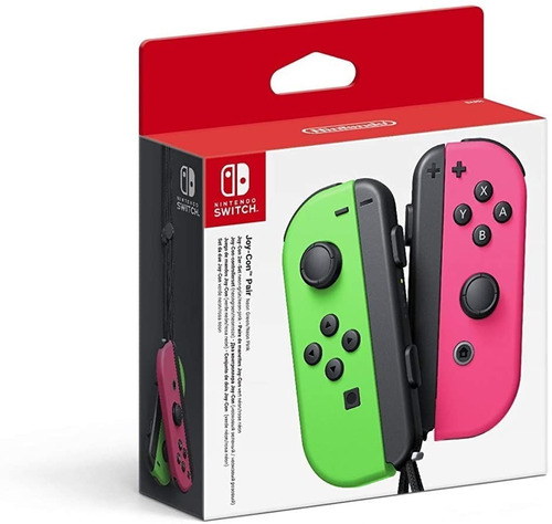 Control Joy Con L R Verde Rosa Neón Splatoon Nintendo Switch