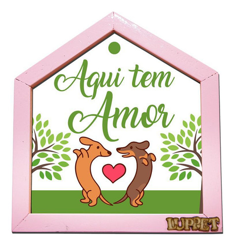 Quadro Decorativo Para Espaço Pet Aqui Tem Amor