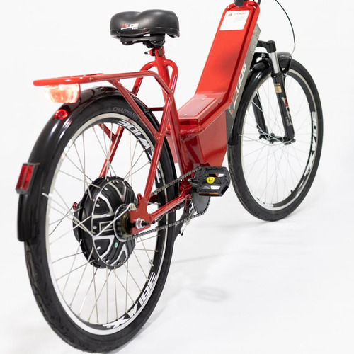 Bicicleta Elétrica 48v 13ah Confort Vermelho Com Cestinha