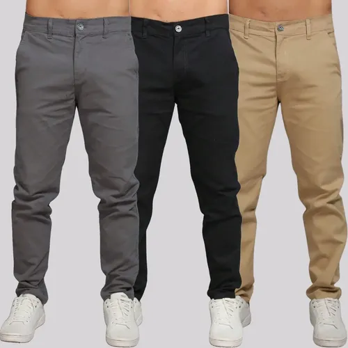 Kit 3 Calca Sarja Masculina Calca Masculino Clycra Elastano