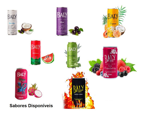 Baly Energético Lata 250ml Kit C/10 Unidades -vários Sabores